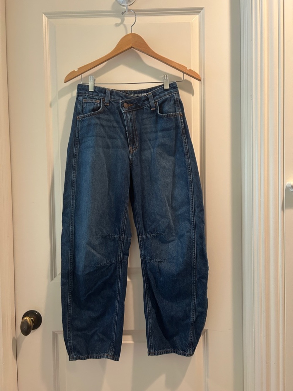 Gap Kids Horseshoe Barrel Baggy Denim Jeans adjustable waist size 14 regular